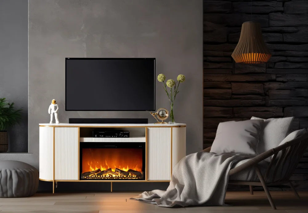 tv stand with electric fireplace insert